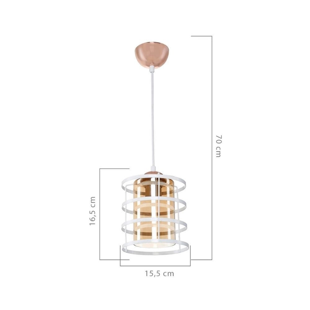 Lampada a sospensione metallo Mira ASZ1261 colore bianco