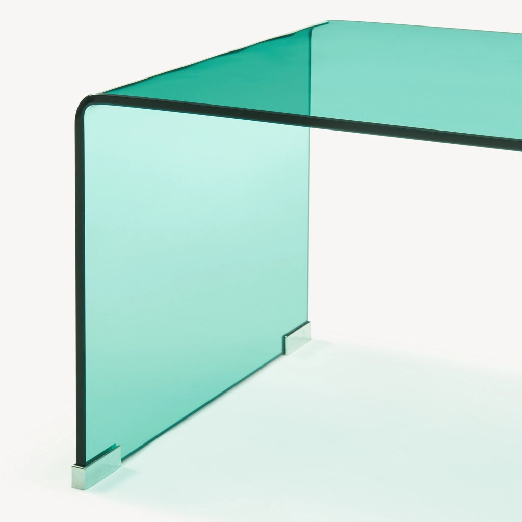 Tavolino da Salotto Varlofrek in Vetro 50 x 50 x 50 cm - Verde [en.casa]