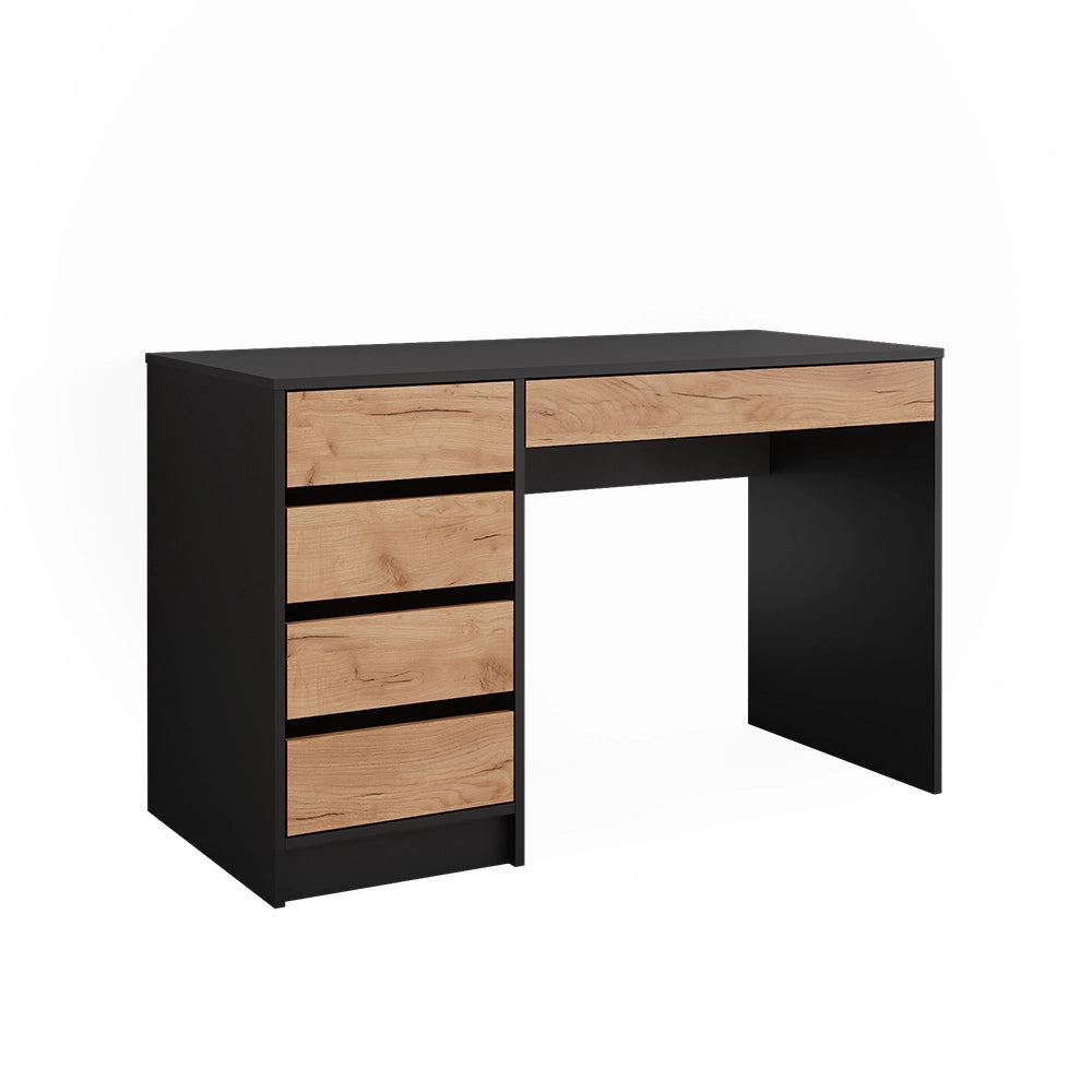 Vicco Scrivania Antracite/quercia dorata 55 x 120 cm con cassetti