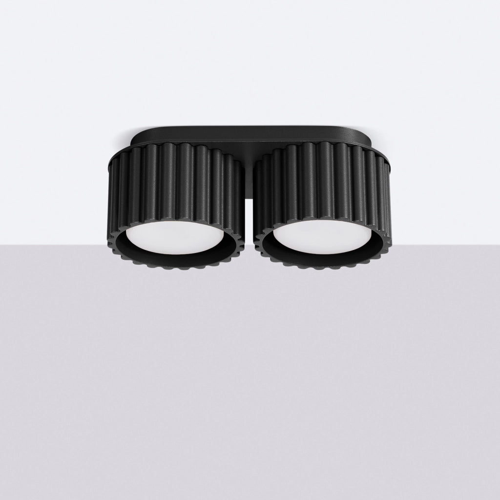 Plafoniera moderna nera ovale 21cm 2xGX53 VISTAO Pure Lume