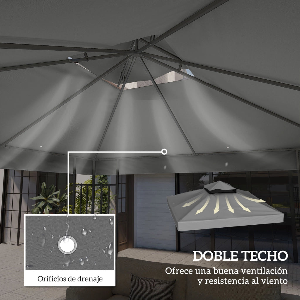 Toldo da giardino ¨C zephmum ¨C grigio scuro 3x3 m