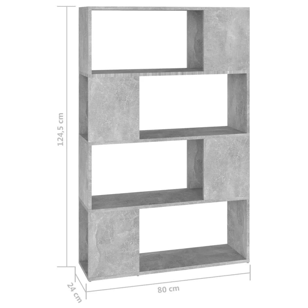 Libreria/Divisorio Grigio Cemento 80x24x124,5 cm in Truciolato 809138
