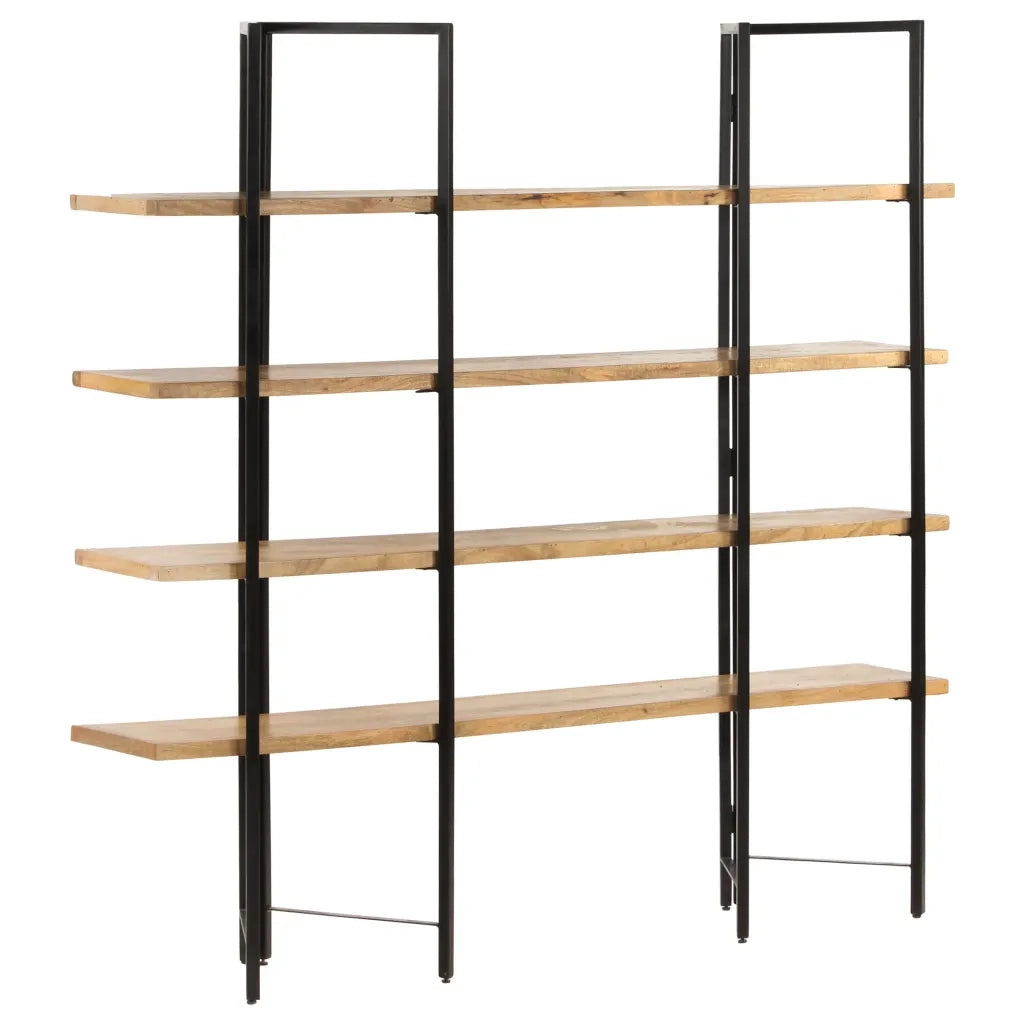 Libreria a 4 Livelli-Scaffale per Libri-Mobile di Stoccaggio 160x35x160 cm in Legno Massello di Mango