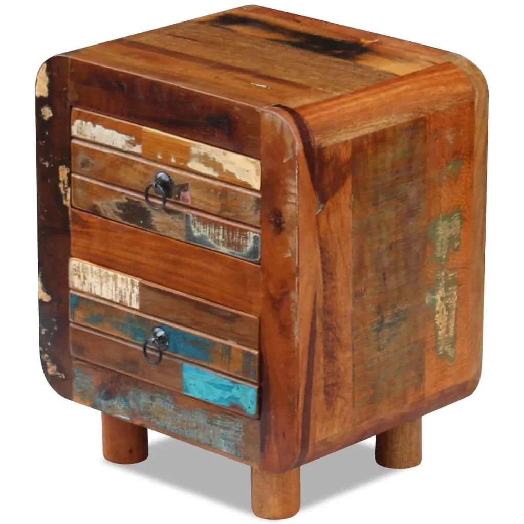 Comodino cassettiera mobile da camera da letto legno massello di recupero 43 x 33 x 51 cm 1402012