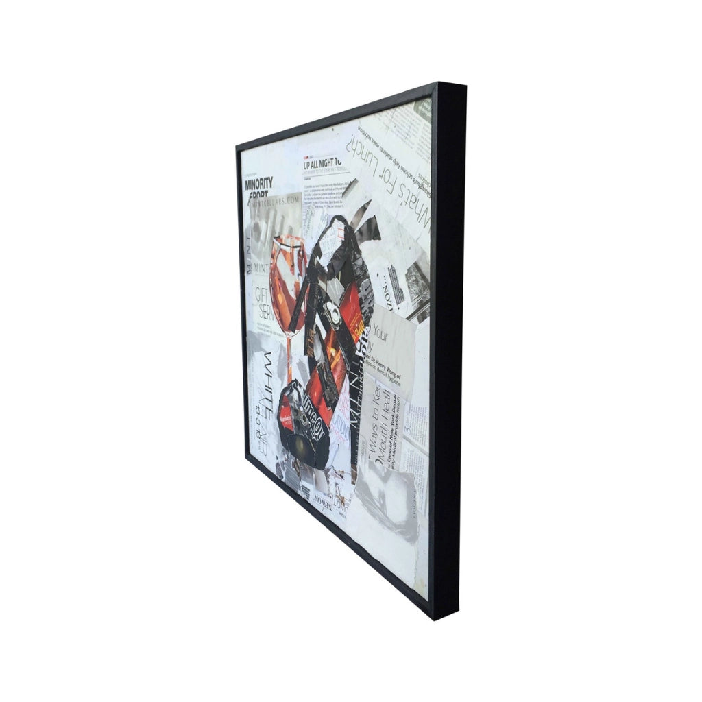 Quadro collage scarpa con tacco Dresscode IV in carta riciclata 52x52 cm