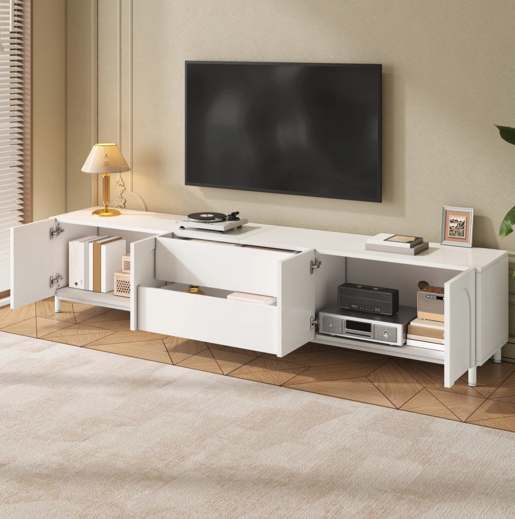 MOBILE TV 180x40x48 cm Bianco con 4 ante e 2 cassetti