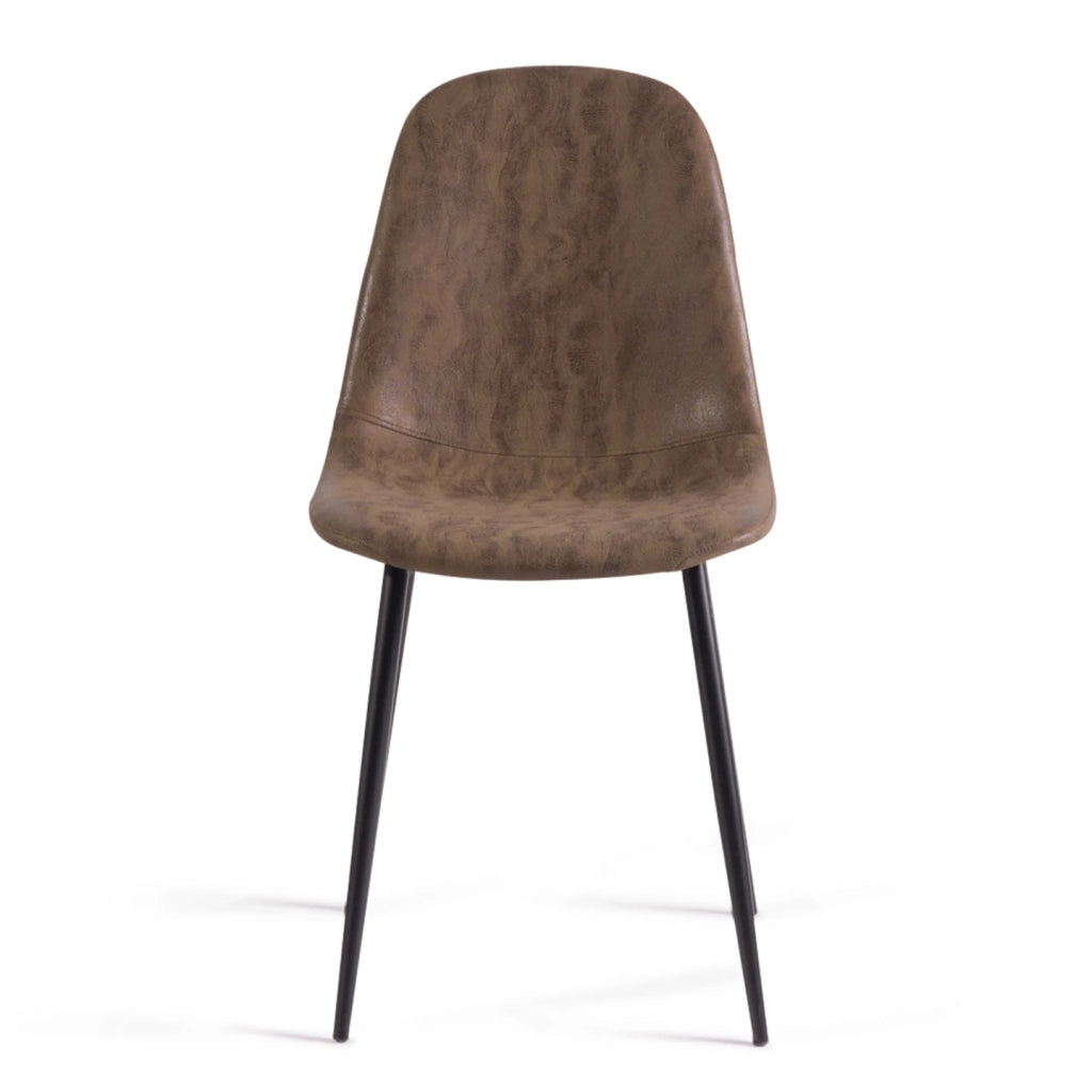 IDMarket - Set di 6 sedie vintage marrone DALI
