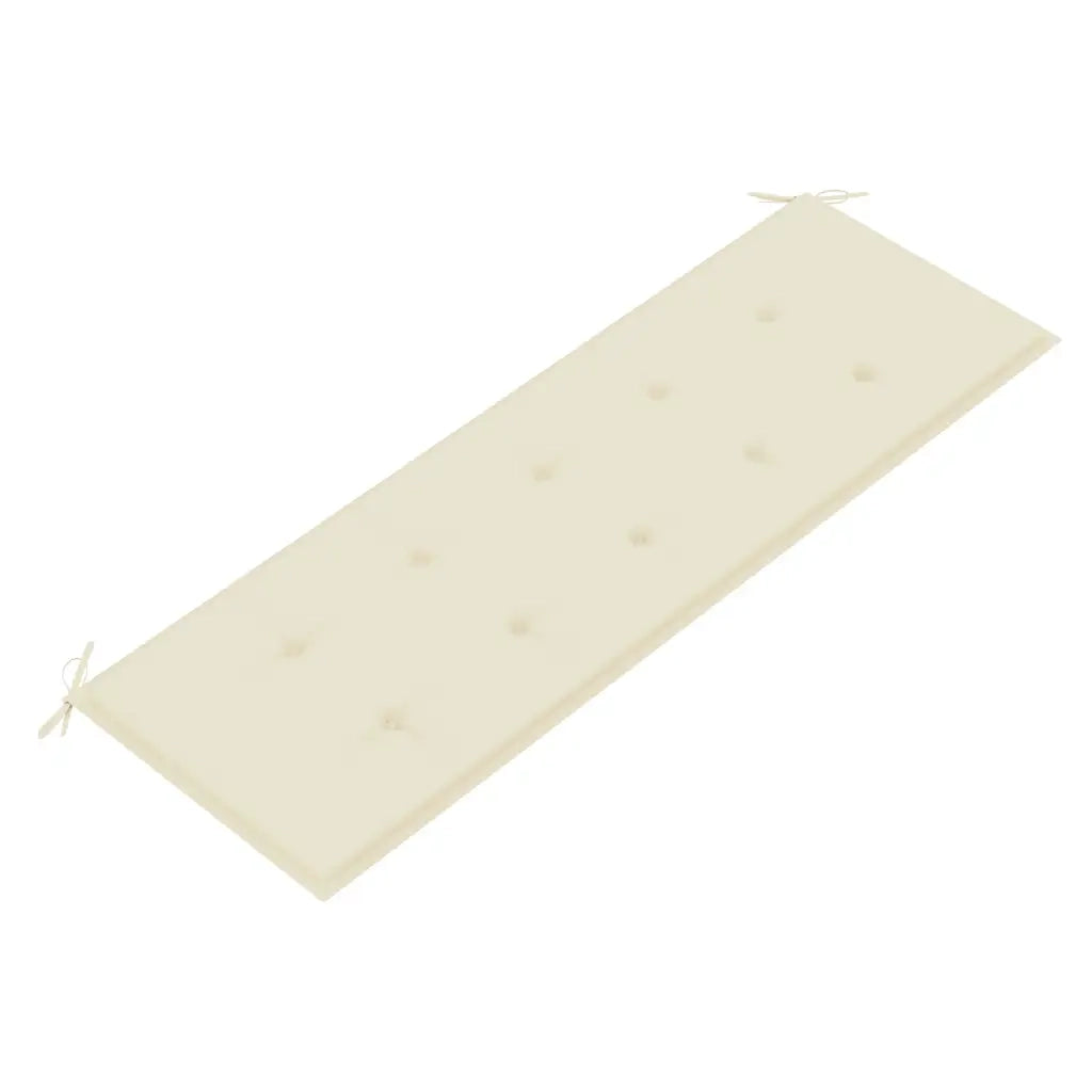 Panchina Batavia con Cuscino Crema 150 cm Legno Massello Teak 3100828