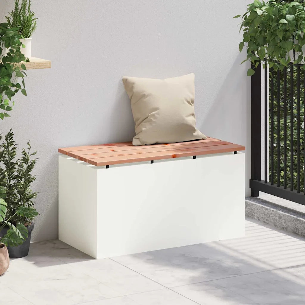 Panchina da giardino Bianco 80 x 40 x 43 cm Acciaio
