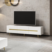 Base porta tv bianca 180x42x50 cm con oro