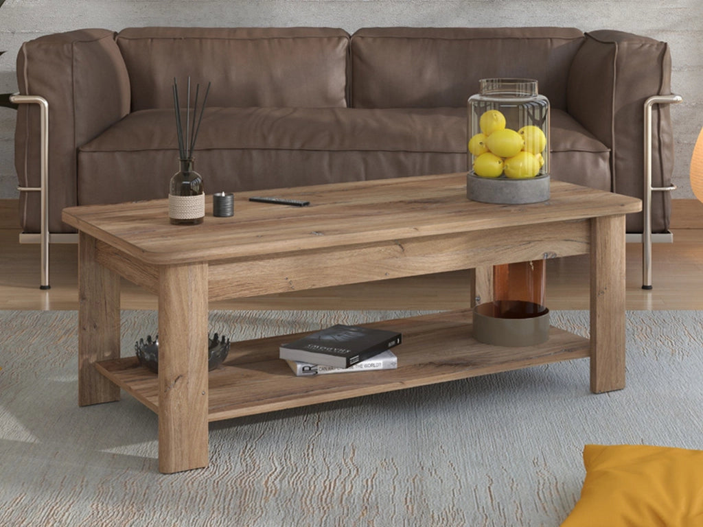 Pella, Tavolino da Salotto un Vano, 124x60x45h cm Marrone Noce