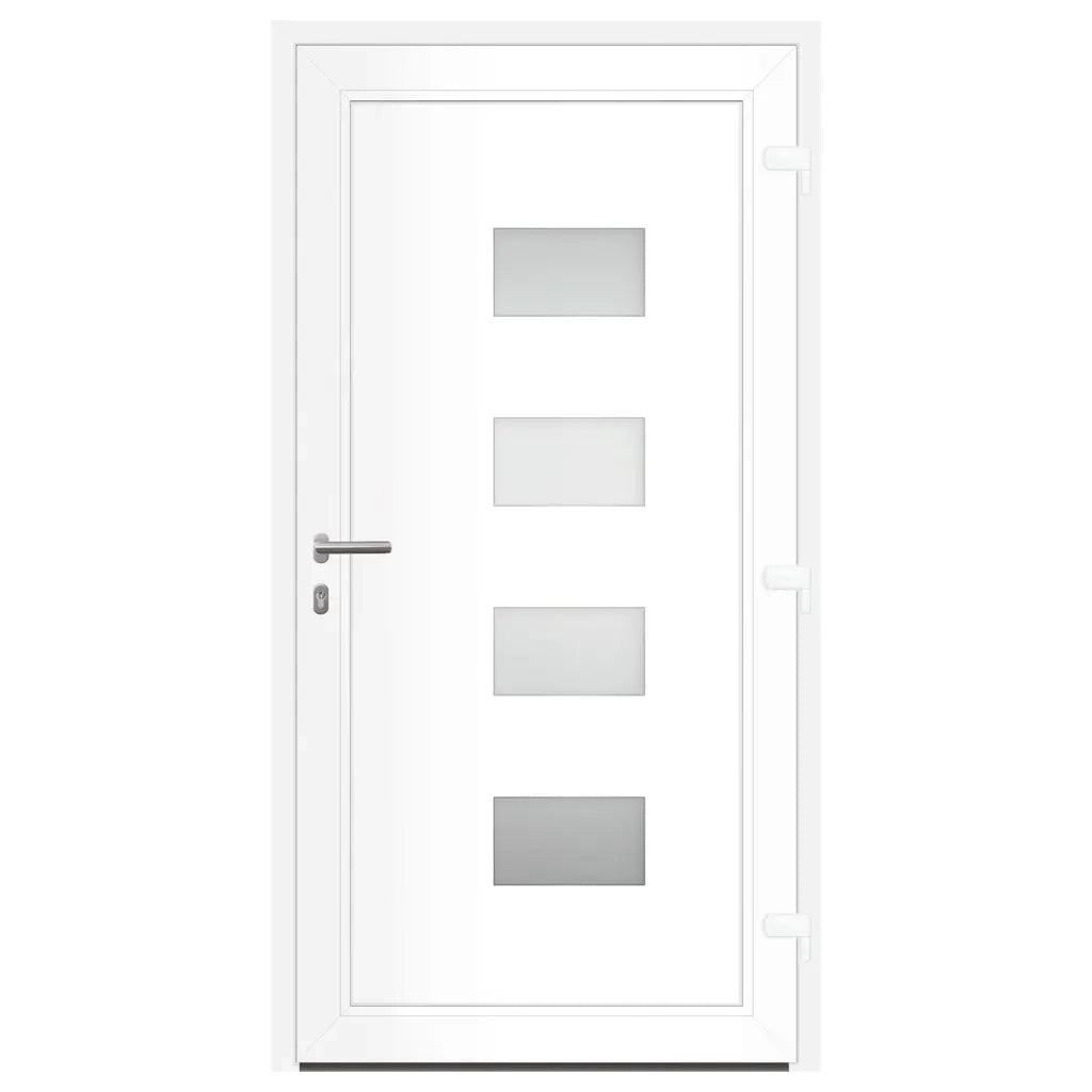 Porta Ingresso Bianca 100x200 cm in Alluminio e PVC 3157062