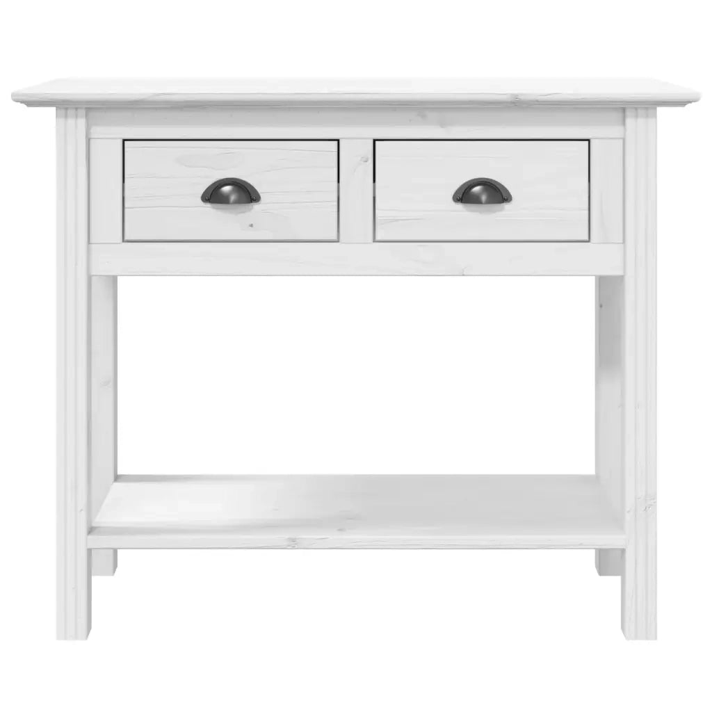 Tavolo Consolle | Tavolo d'Ingresso BODO 91x35x74 cm Legno Massello Pino Bianco