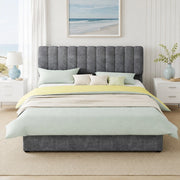 Letto matrimoniale 160x200 cm in velluto grigio