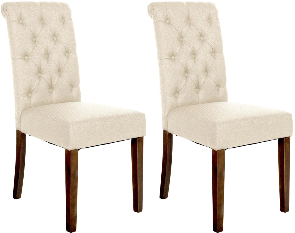 Set di 2 sedie da pranzo Lisburn crema,Tessuto