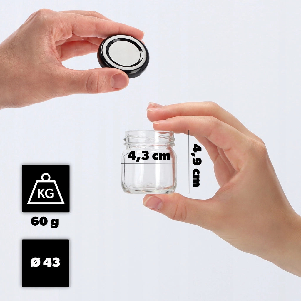 KADAX 50 barattoli di vetro da 40 ml per regalo di miele e spezie + tappi