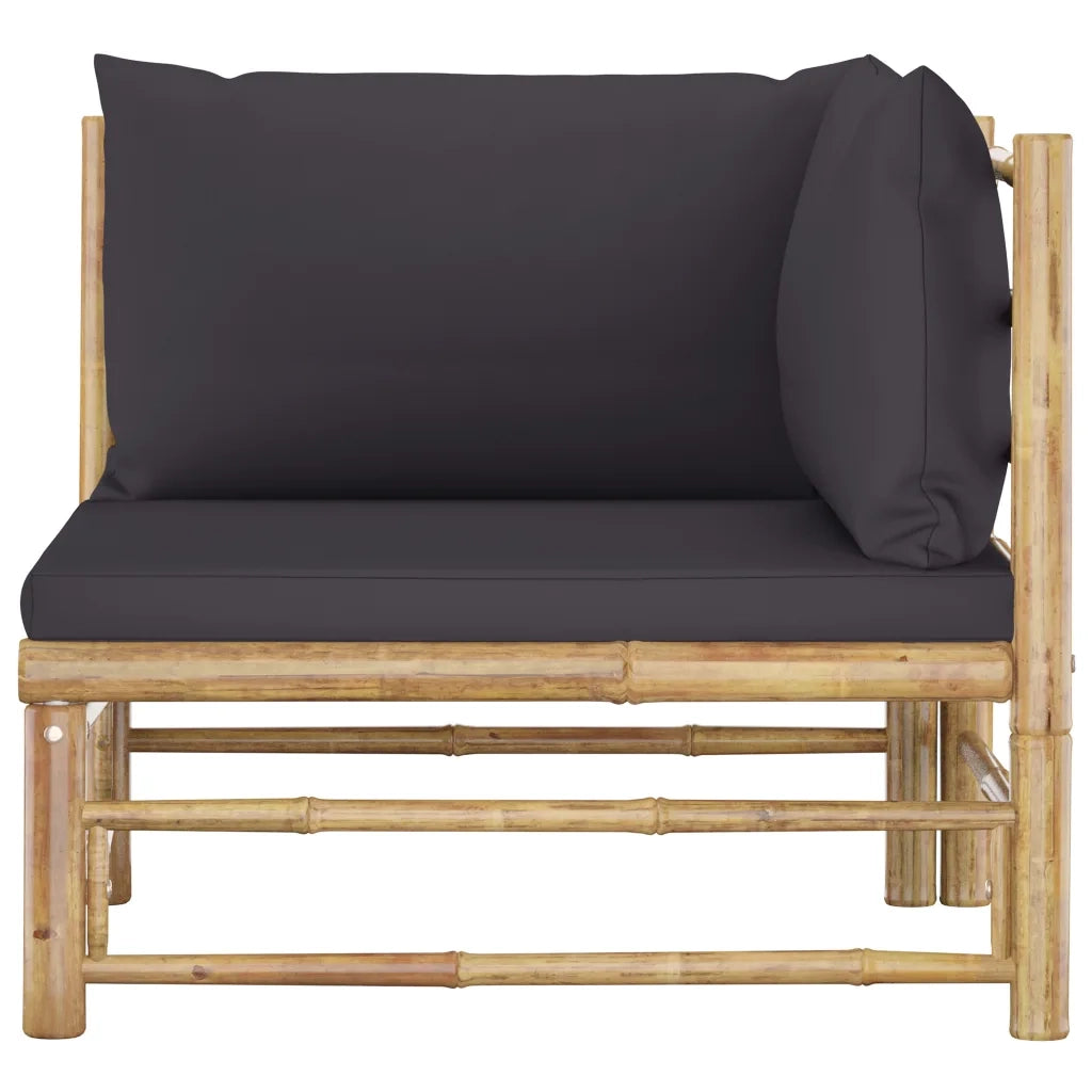 Set Divani da Giardino 2 pz con Cuscini Grigio Scuro in BambÃ¹ cod mxl 41849