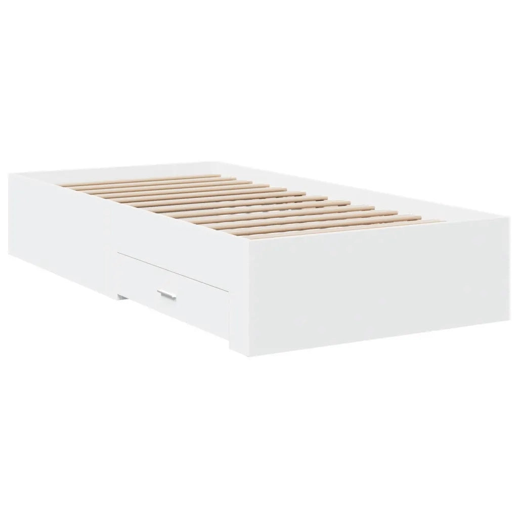 Giroletto con Cassetti Bianco 90x200 cm in Legno Multistrato
