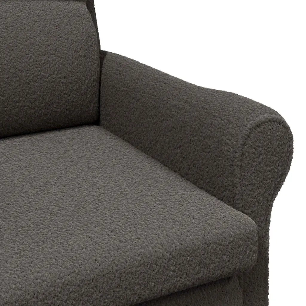 Poltrona | Sedia Relax Grigio scuro Tessuto Sherpa morbido