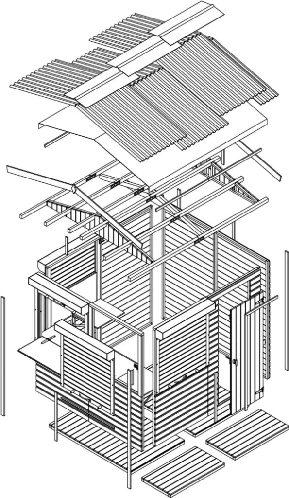 TIMBELA M149BZ Chiosco in Legno con Serrande Avvolgibili 4 m²