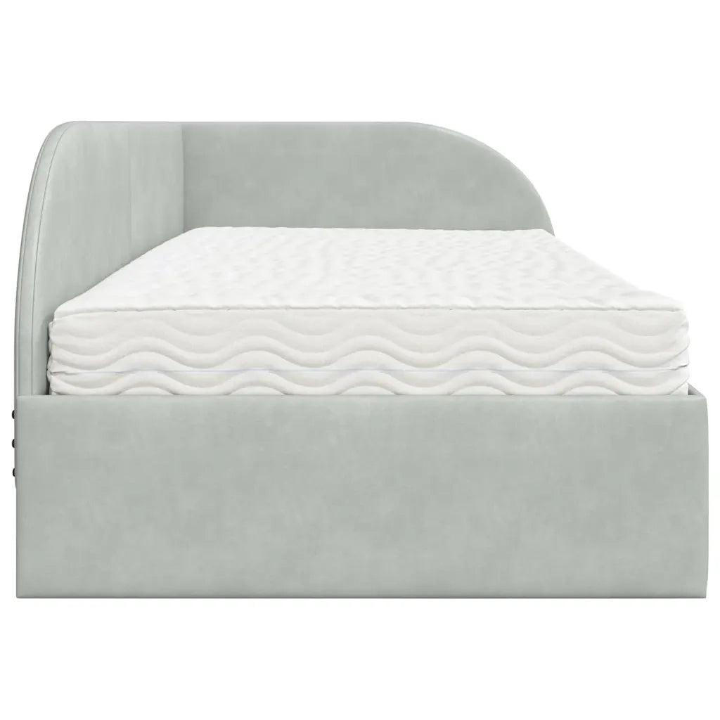Struttura Letto Angolare con Materasso 2 pcs Grigio chiaro 3394204