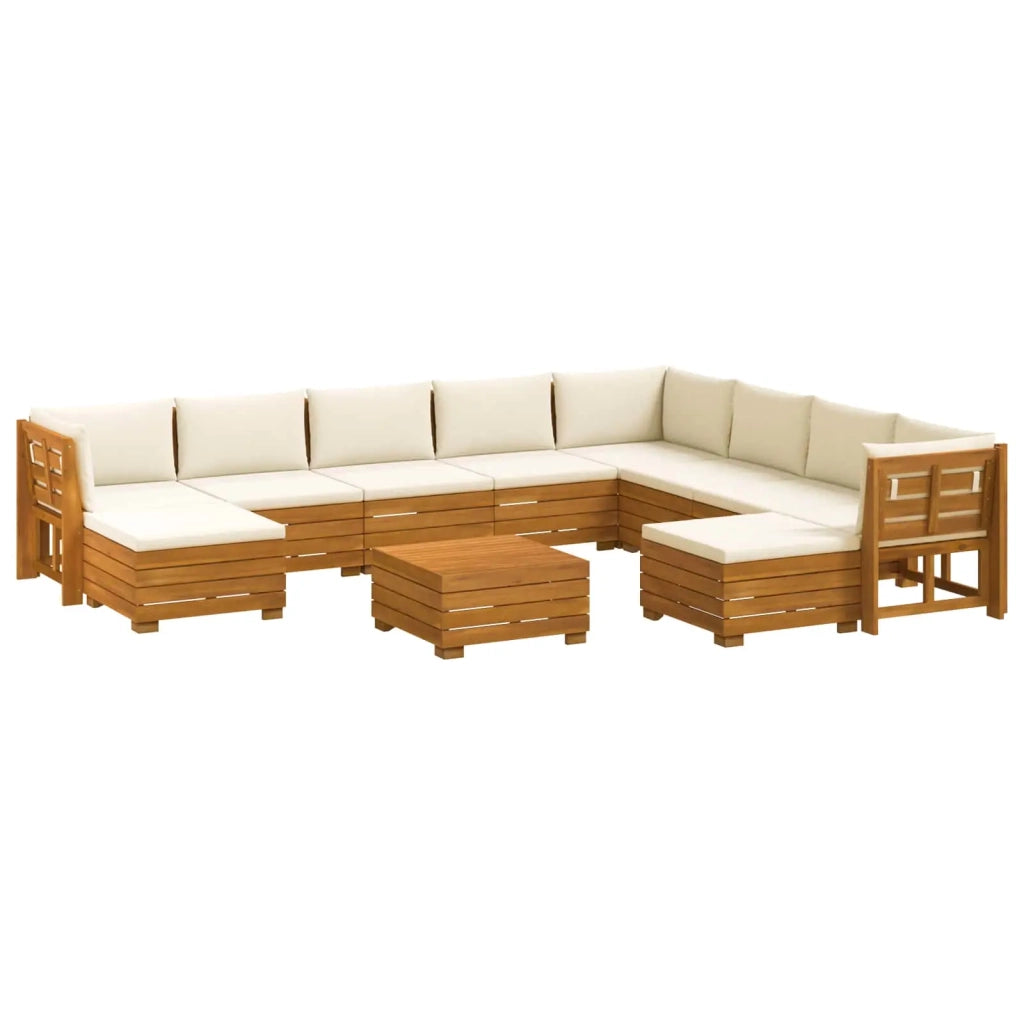 Set di divani da esterno con cuscino 11 Pezzo Marrone 3403089