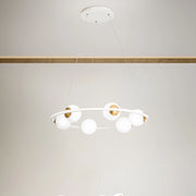 Sospensione Moderna Ball Metallo Bianco Vetro Led 80W 3000K