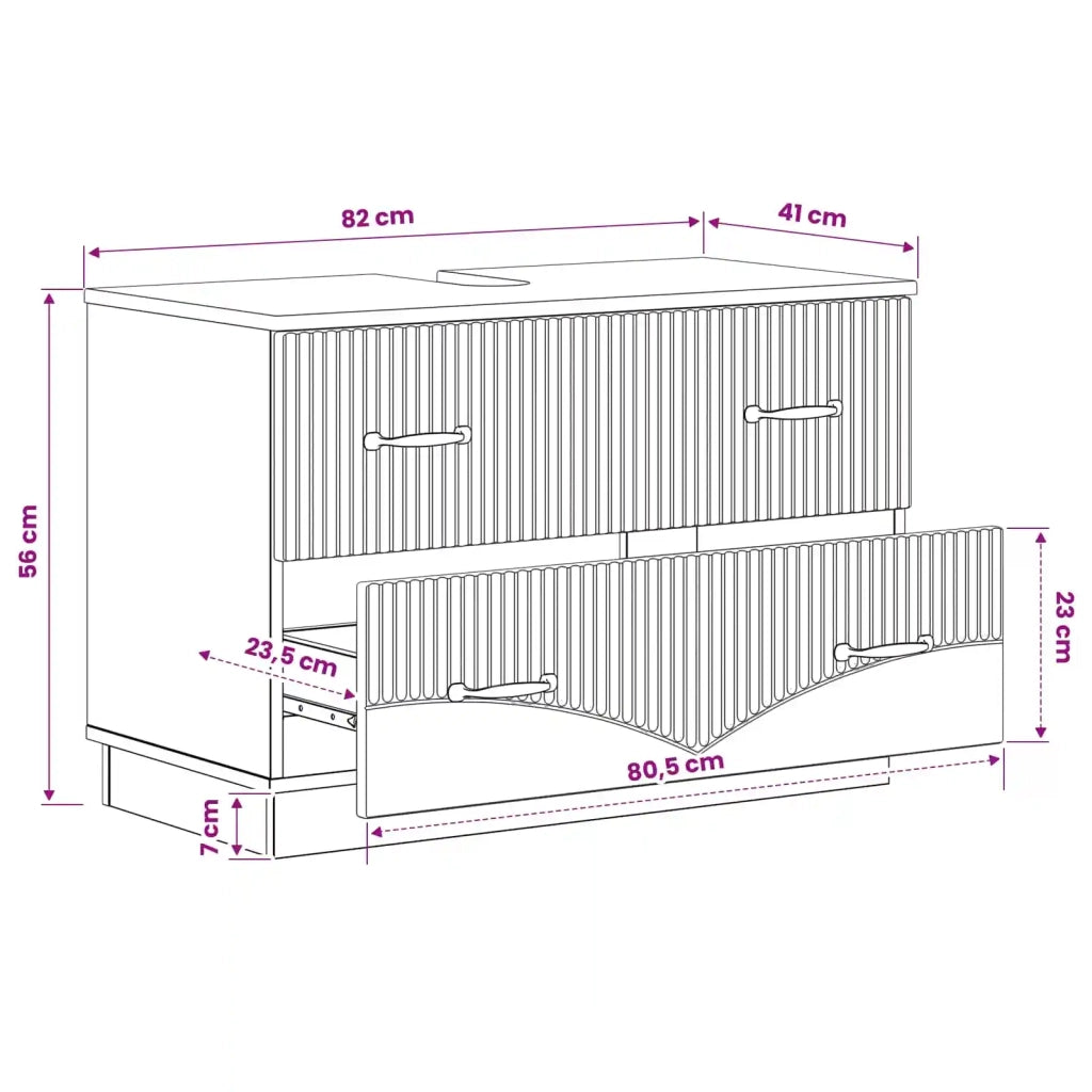 Armadio per Lavabo da Bagno HOORN Grigio Cemento 897238