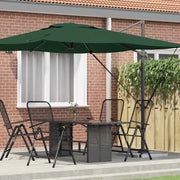 Parasole Roma-Ombrellone da giardino Verde 286 x 284 x 265 cm Alluminio e Poliestere