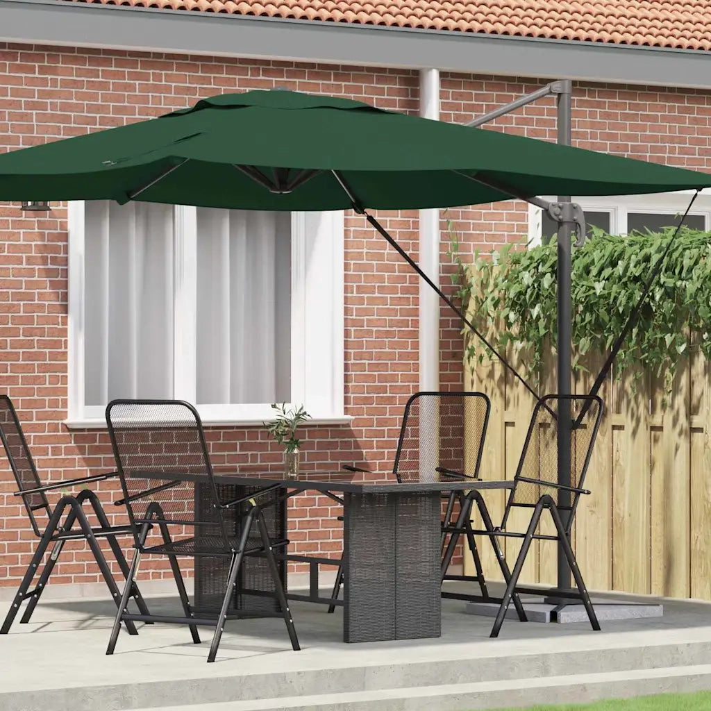 Parasole Roma-Ombrellone da giardino Verde 286 x 284 x 265 cm Alluminio e Poliestere