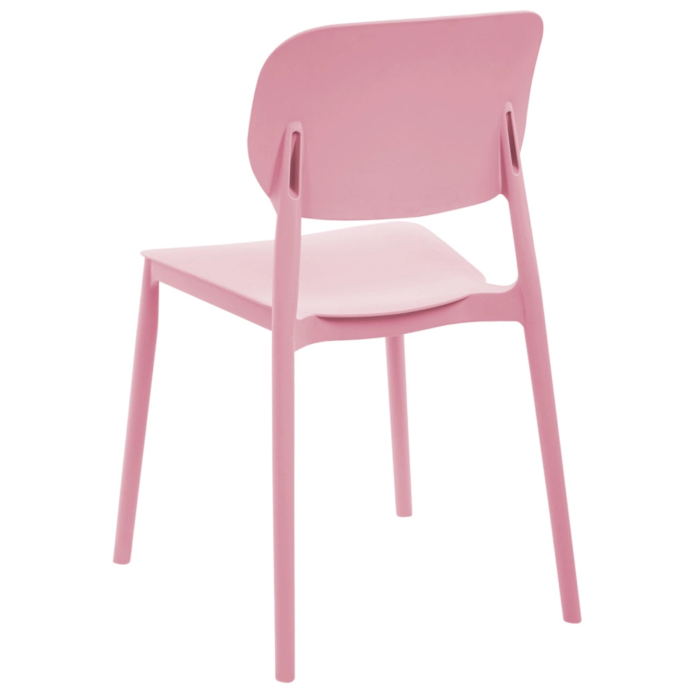 Set di 4 sedie da giardino in plastica sintetica impilabili per esterni rosa sedie impilabili e leggere