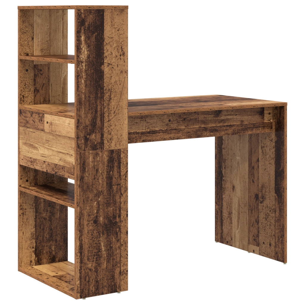 Scrivania con Archiviazione Legno Vecchio 113x54x120 cm Legno Ingegnerizzato