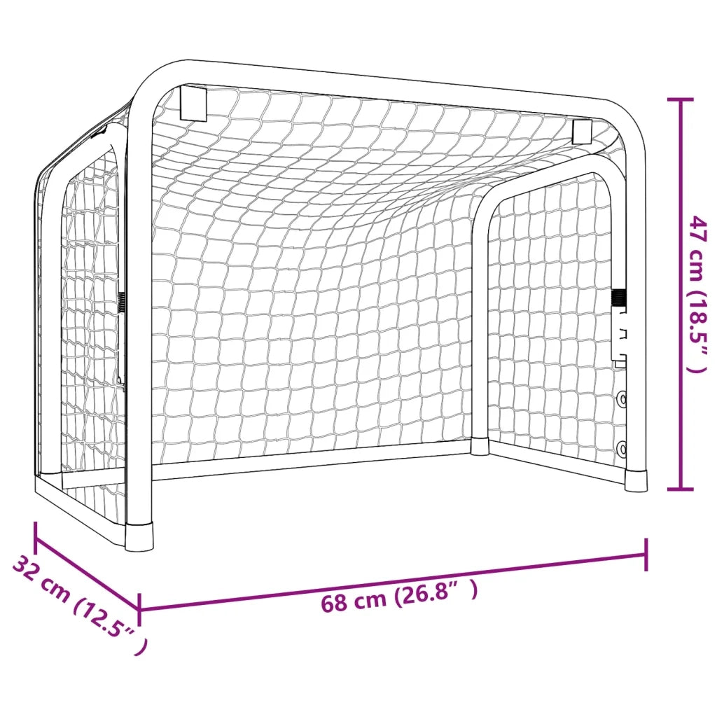 Porta Hockey Rete Rossa e Nera 68x32x47 cm Acciaio e Poliestere CFW1086785