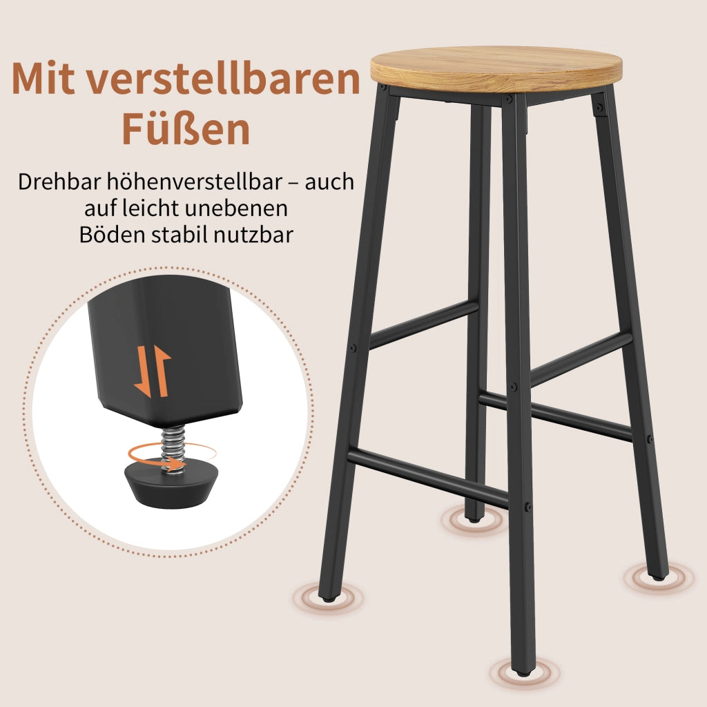 Carrello da cucina con piano ribaltabile e 2 sgabelli bar, 2 cassetti, ruote, MDF e metallo, nero 137,9 × 45 × 92 cm
