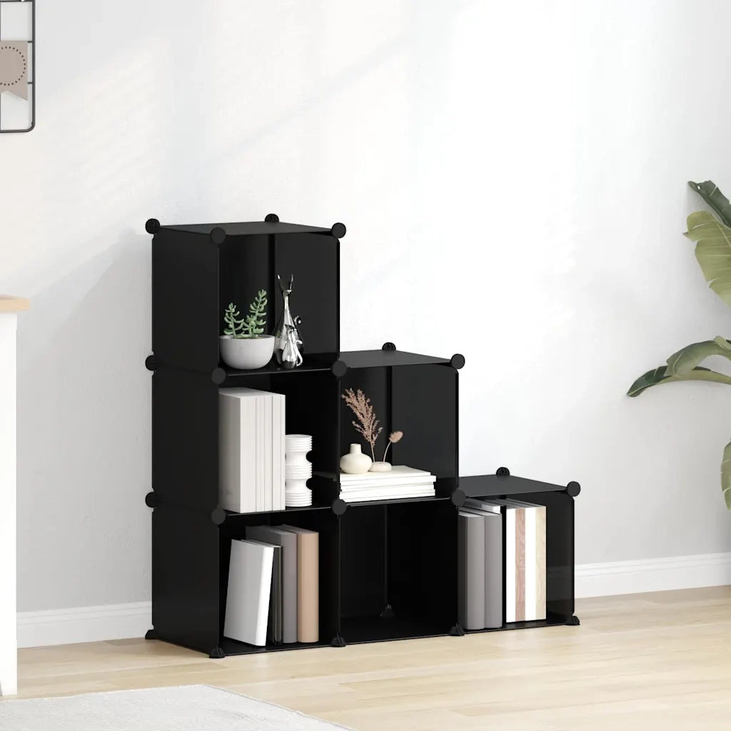 Organizzatore Portaoggetti con 6 Cubi Nero in PP CFW9268231