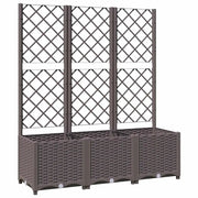 Fioriera | Cassetta per fiori | Vaso da giardino con traliccio marrone 120x40x136 cm PP