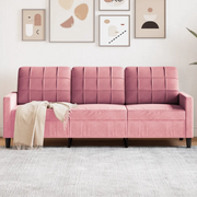vidaXL Divano a 3 Posti rosa 180 cm in Velluto