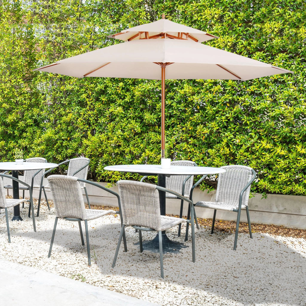 Ombrellone Legno Massello ¨C zephmum ¨C beige diametro 2,7 m