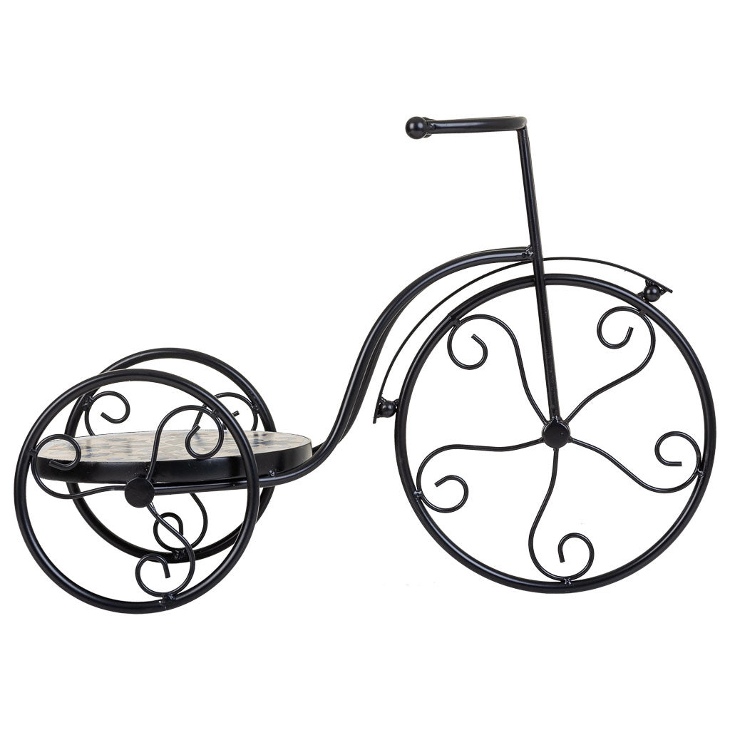 Supporto bici in mosaico Beige e ferro battuto 53x23,5x36h