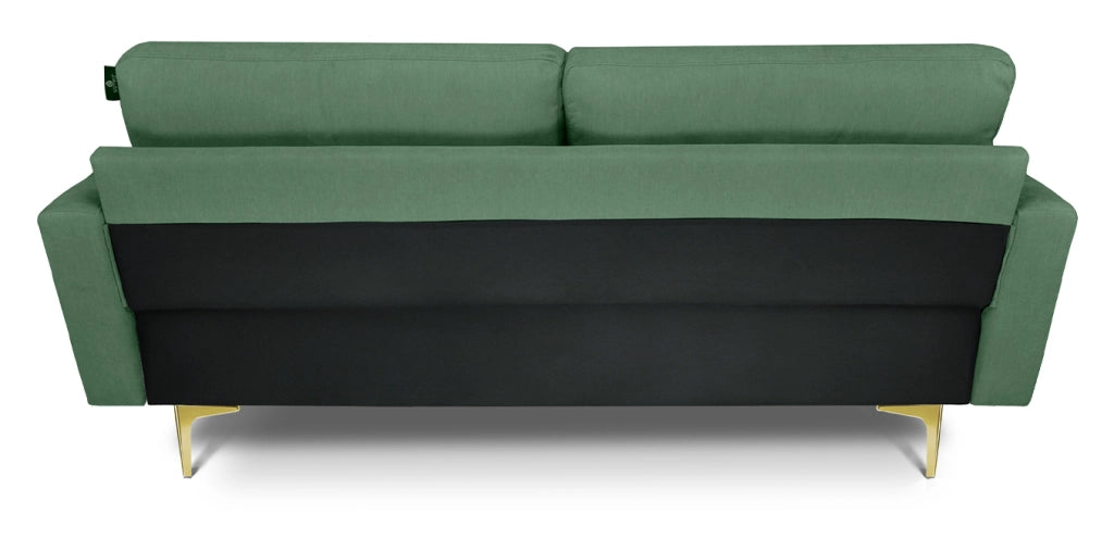Divano 2 posti in tessuto vellutato verde abete piedi in metallo dorato - Chloe - DI-CH38FBC-PD