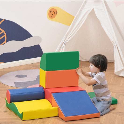 Set 7 Blocchi Costruzioni Morbide per Bambini Multicolore