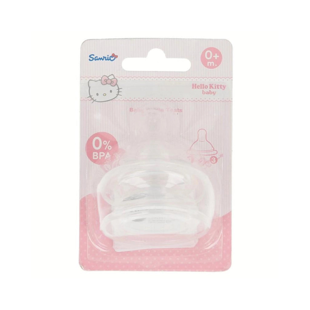Lotto da 2 Tettarelle per Biberon in Silicone Flusso Lento per Neonati da 0 mesi Trasparente HELLO KITTY