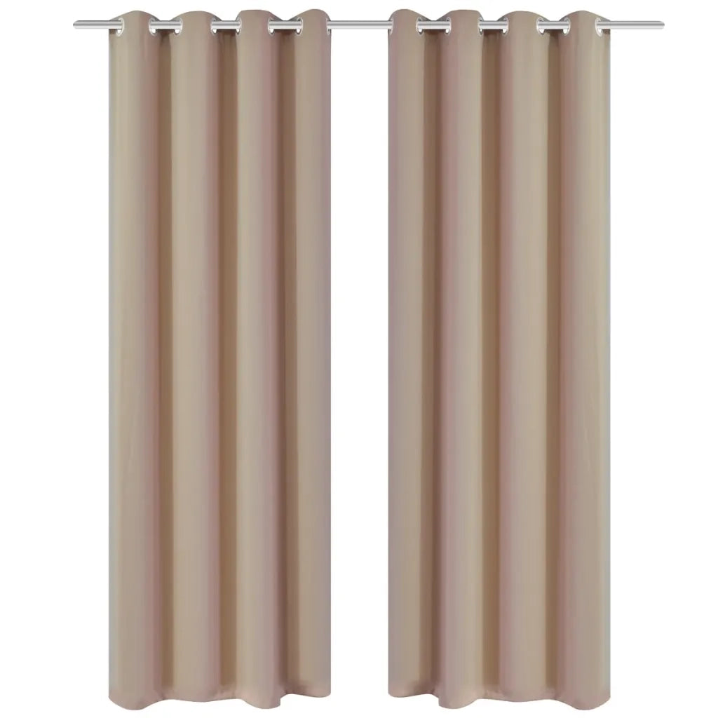 Tende Oscuranti Blackout Crema con Anelli di Metallo 135 x 245 cm 2 pz cod mxl 71532