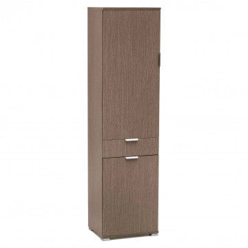 Armadio Rovere Grigio con 2 Ante e 1 Cassetto, cm 45x38x174