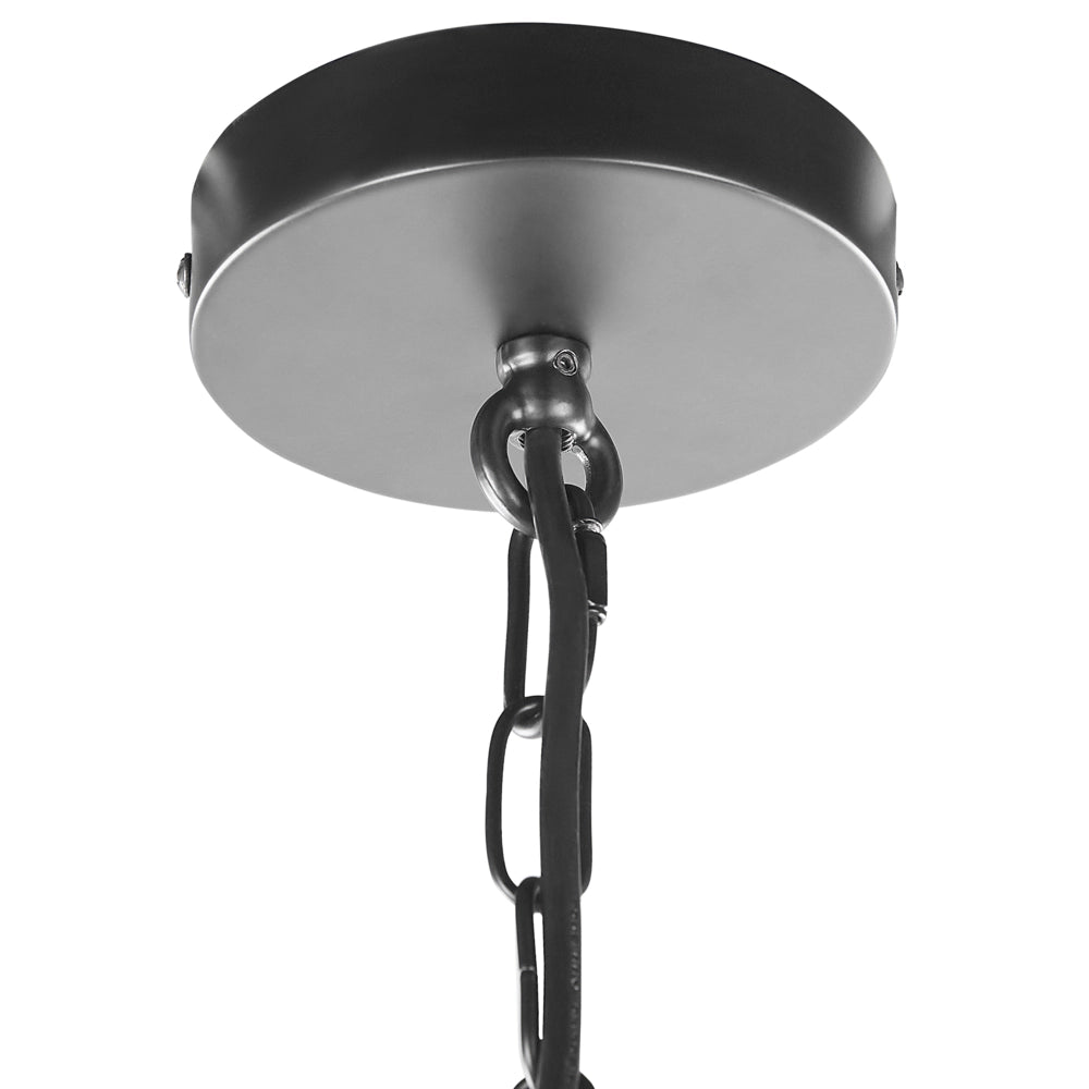 Set di 2 lampadari in metallo nero con paralume in vetro trasparente in stile retrò