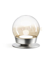 JOTTO LAMPADA DA TAVOLO IN METALLO COLORE ALLUMINIO VETRO SFUMATO AMBRA DA 15CM 1 LUCE ATTACCO GX53 DIMMERABILE