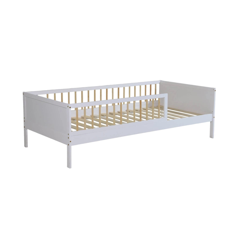 Letto bambino 90cm pino naturale rete a doghe inclusa, bianco