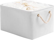 Set di contenitori opachi da riempire con cerniera e corda di chiusura - 34x24x20 cm - Bianco