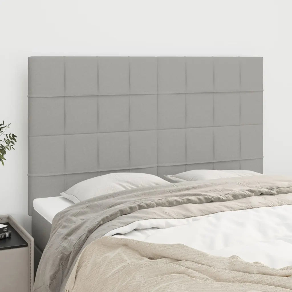 Testiera-Testata Decorativa Grigio Chiaro 144x5x118/128 cm Tessuto 178761