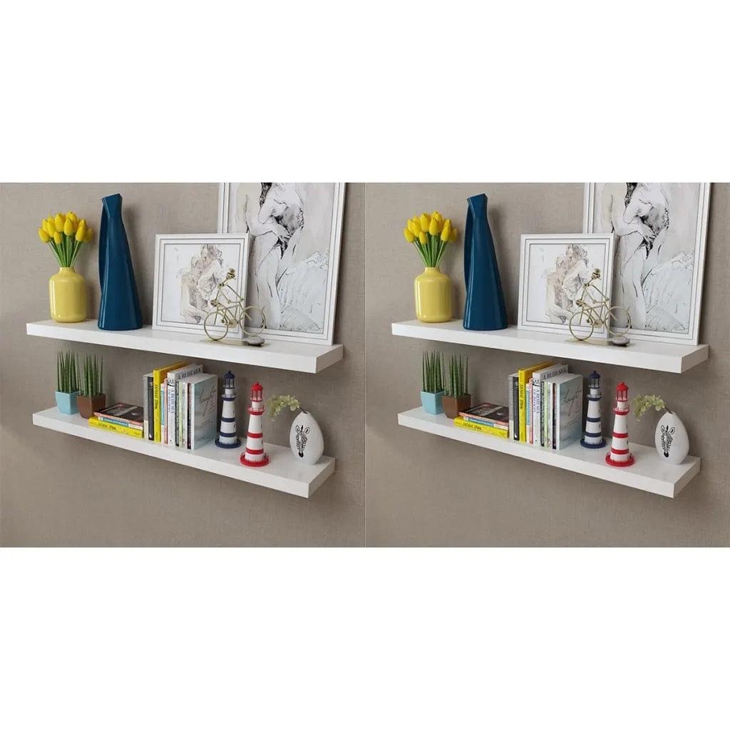 Mensole a Parete 4 pz Bianche 100 cm 275999